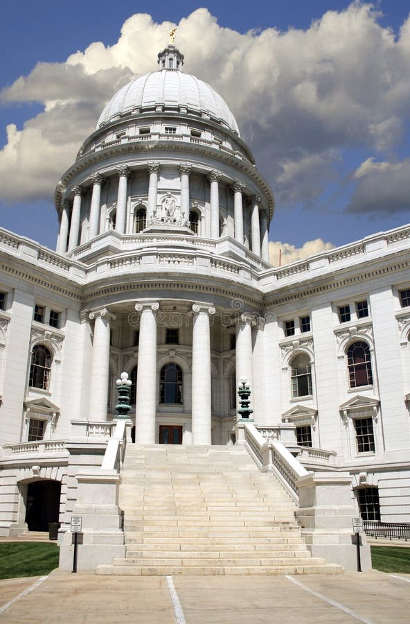 Capitol building in Madison, Wisconsin. Versatile image suitable for travel, political, historical, etc. designs. Capitol building in Madison, Wisconsin. Versatile image suitable for travel, political, historical, etc. designs