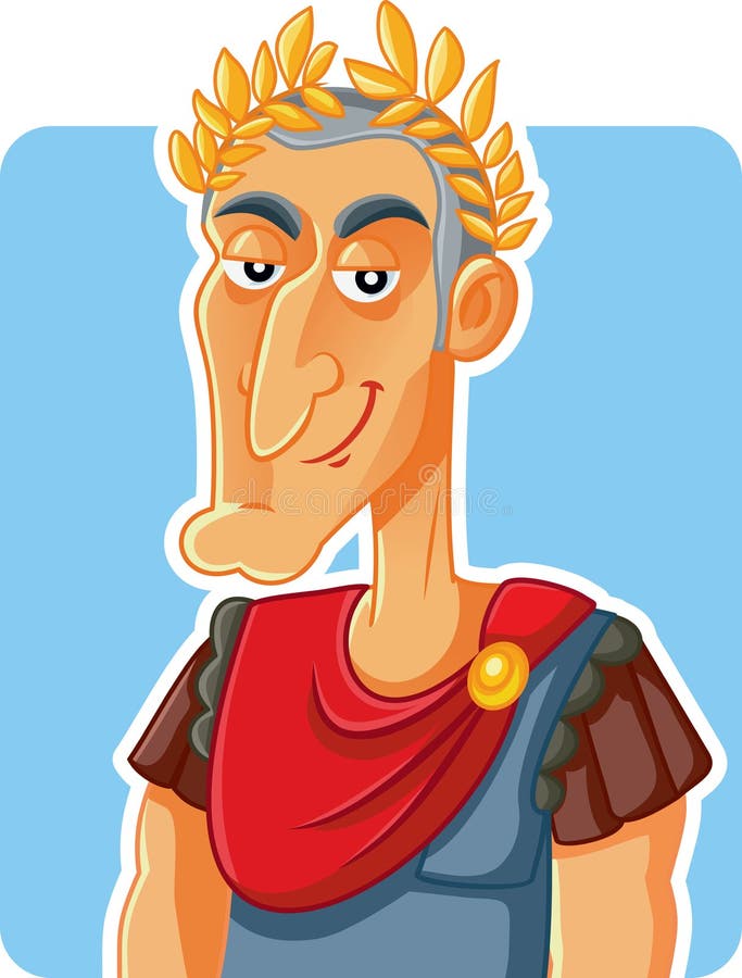 Funny portrait of Roman emperor historical figure cartoon. Funny portrait of Roman emperor historical figure cartoon