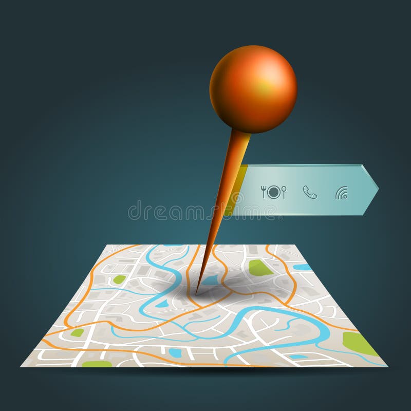Карта города с спутниковым пунктом штыря gps с ярлыком значка бесплатная иллюстрация Карта города с спутниковым пунктом штыря gps с ярлыком значка бесплатная иллюстрация