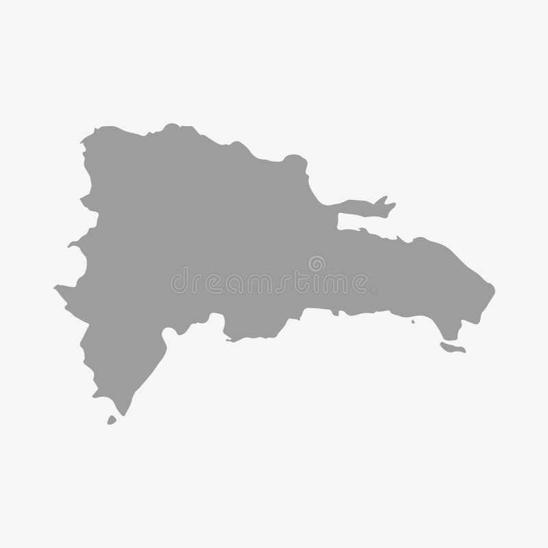 Карта Доминиканской Республики в сером цвете на белой предпосылке иллюстрация вектора