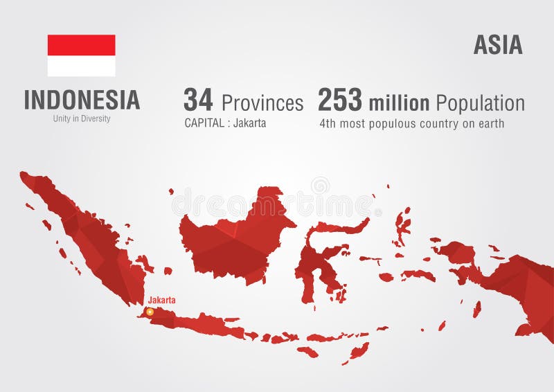 Карта мира Индонезии с текстурой диаманта пиксела