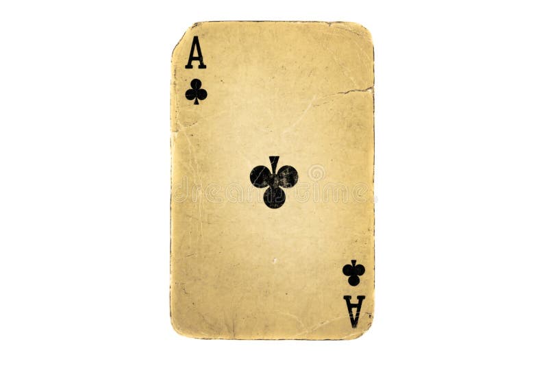 Карта покера старого ace грязная изолированной на белом