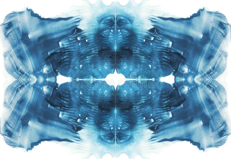 Карта предпосылки абстракции теста inkblot rorschach симметричной Голубое изображение акварели иллюстрация штока Карта предпосылки абстракции теста inkblot rorschach симметричной Голубое изображение акварели иллюстрация штока