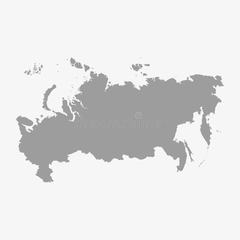 Карта России в сером цвете на белой предпосылке иллюстрация штока
