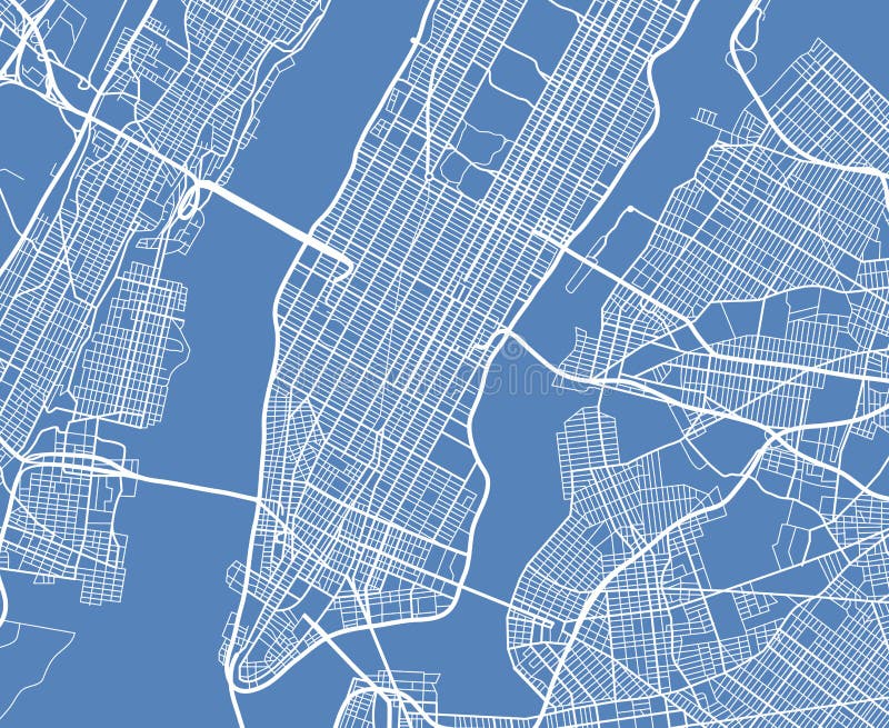 Aerial view USA New York city vector street map. City street aerial map new york illustration. Aerial view USA New York city vector street map. City street aerial map new york illustration
