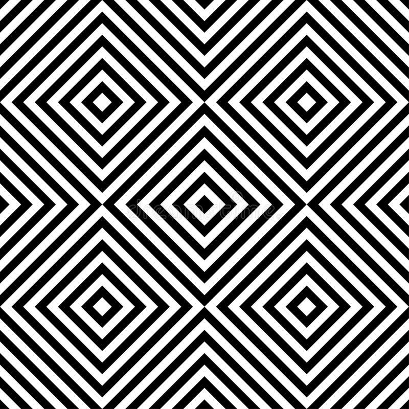Картина op искусства абстрактного вектора безшовная с косоугольником Monochrome графический черно-белый орнамент Striped обман зр иллюстрация вектора Картина op искусства абстрактного вектора безшовная с косоугольником Monochrome графический черно-белый орнамент Striped обман зр иллюстрация вектора