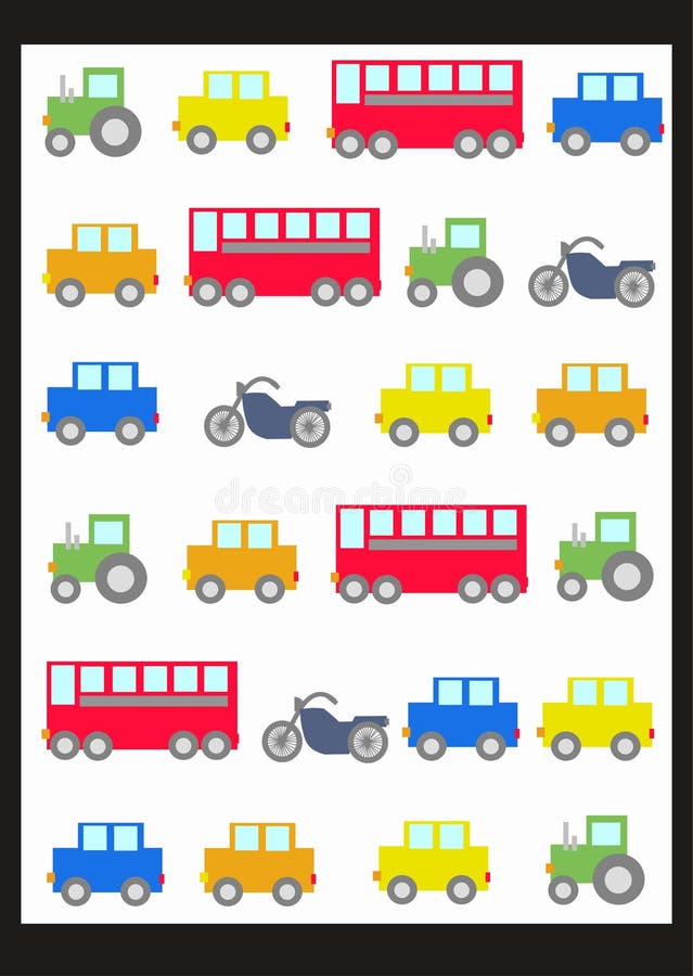 different vehicles in traffic line seamless pattern. different vehicles in traffic line seamless pattern