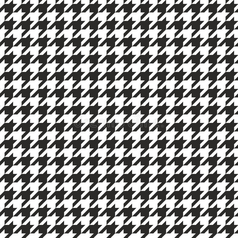 Картина безшовного вектора Houndstooth черно-белая или предпосылка плитки иллюстрация штока