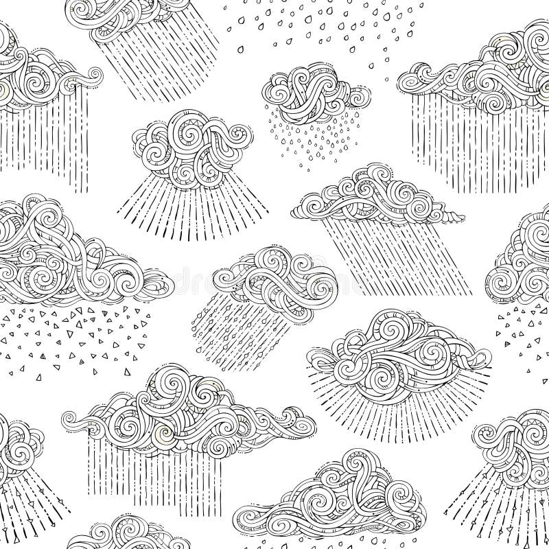 Картина безшовных doodles вектора ненастная иллюстрация штока Картина безшовных doodles вектора ненастная иллюстрация штока