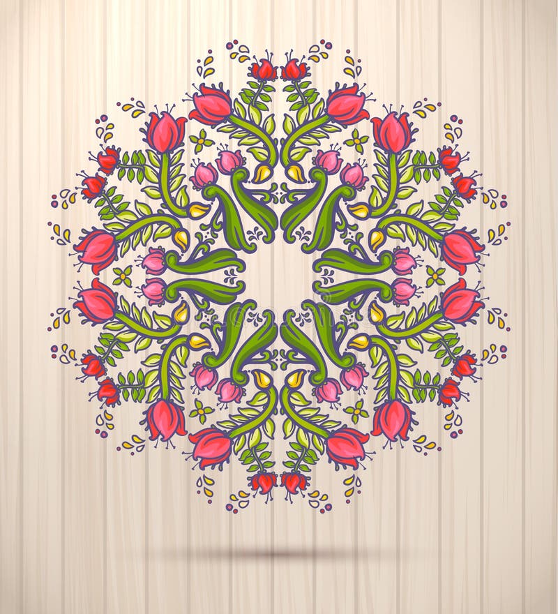 Картина весны орнаментального круглого флористического шнурка kaleidoscopic, мандала бесплатная иллюстрация Картина весны орнаментального круглого флористического шнурка kaleidoscopic, мандала бесплатная иллюстрация