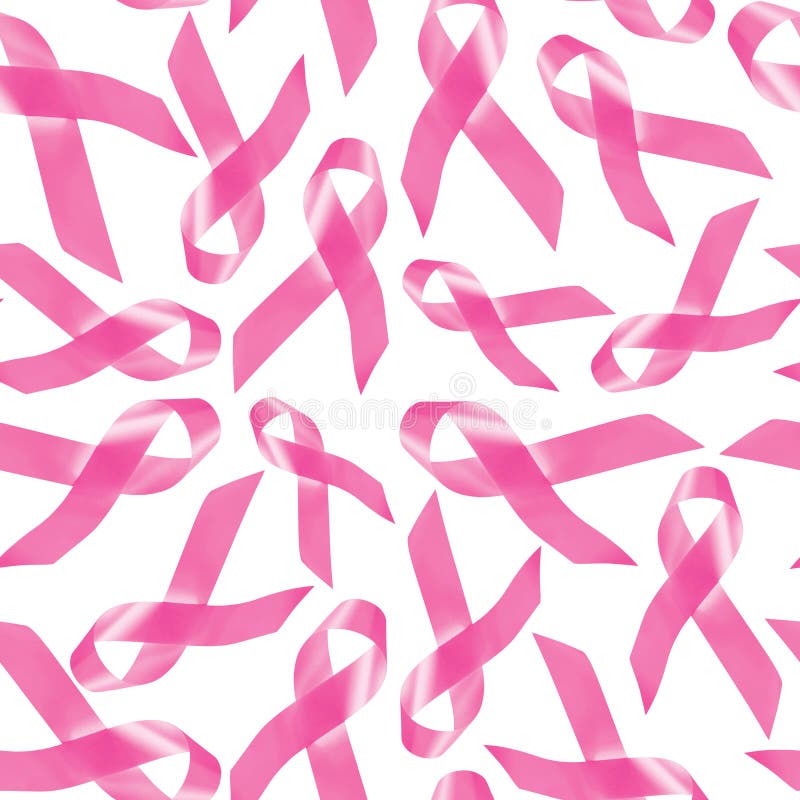 Breast cancer awareness background, seamless pattern made of pink ribbons for support. Breast cancer awareness background, seamless pattern made of pink ribbons for support.