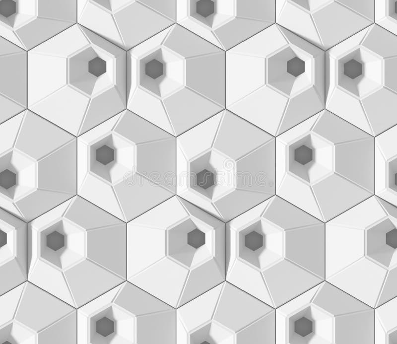 Картина затеняемая белизной абстрактная геометрическая Стиль бумаги Origami предпосылка перевода 3D иллюстрация штока