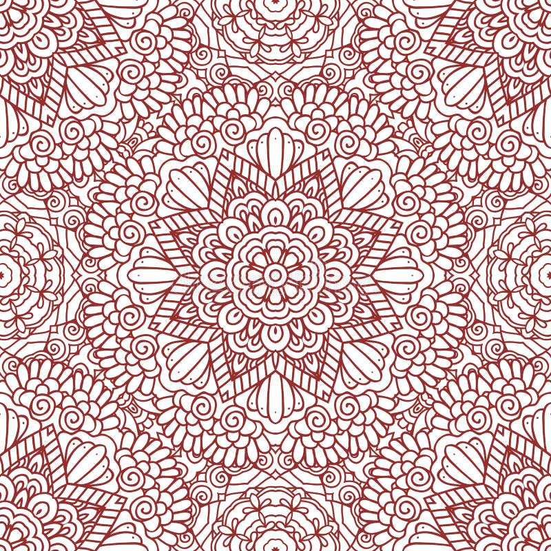 Картина дизайна хны Mehndi безшовная иллюстрация штока
