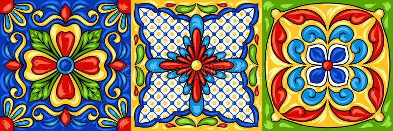 Картина керамической плитки talavera мексиканца иллюстрация вектора Картина керамической плитки talavera мексиканца иллюстрация вектора
