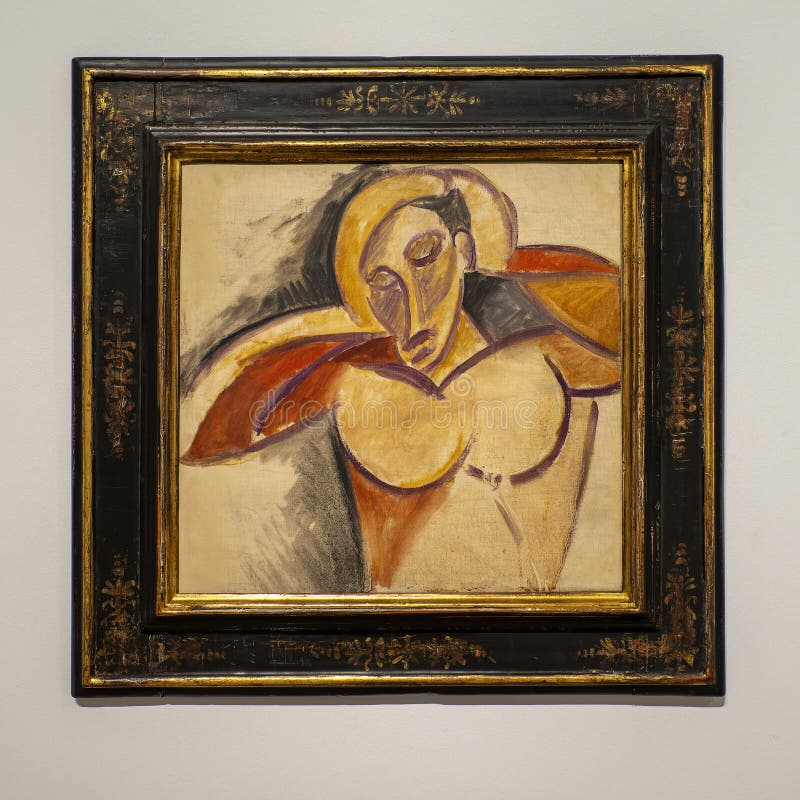 Pictured is an oil on canvas painting titled Bust by Pablo Picasso in 1907-1908 on display in the Dallas Museum of Art in Dallas, Texas. Picasso was born in Spain in 1881 an died in France in 1973. Picasso made this painting of a simplified female figure at a crucial crossroads in his early career that would eventually lead to him and his friend Georges Braque developing the groundbreaking aesthetic Cubism. Pictured is an oil on canvas painting titled Bust by Pablo Picasso in 1907-1908 on display in the Dallas Museum of Art in Dallas, Texas. Picasso was born in Spain in 1881 an died in France in 1973. Picasso made this painting of a simplified female figure at a crucial crossroads in his early career that would eventually lead to him and his friend Georges Braque developing the groundbreaking aesthetic Cubism.