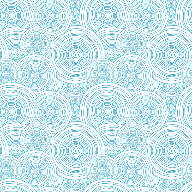 Картина текстуры воды круга Doodle безшовная иллюстрация вектора