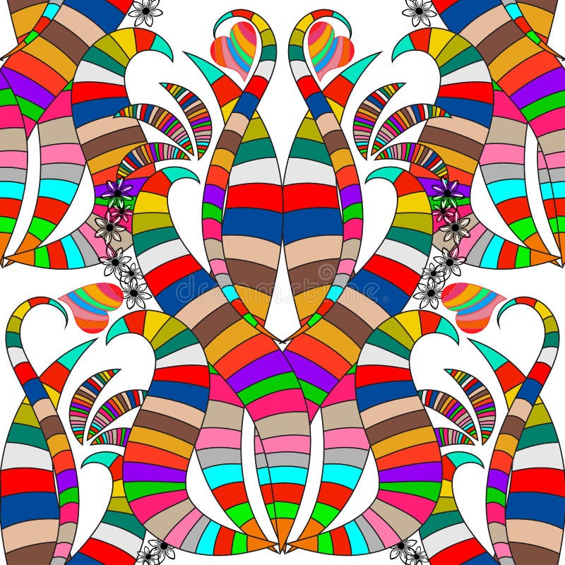 Картина флористического красочного орнаментального striped вектора безшовная Орнамент винтажной руки вычерченный multicolor с абс бесплатная иллюстрация Картина флористического красочного орнаментального striped вектора безшовная Орнамент винтажной руки вычерченный multicolor с абс бесплатная иллюстрация