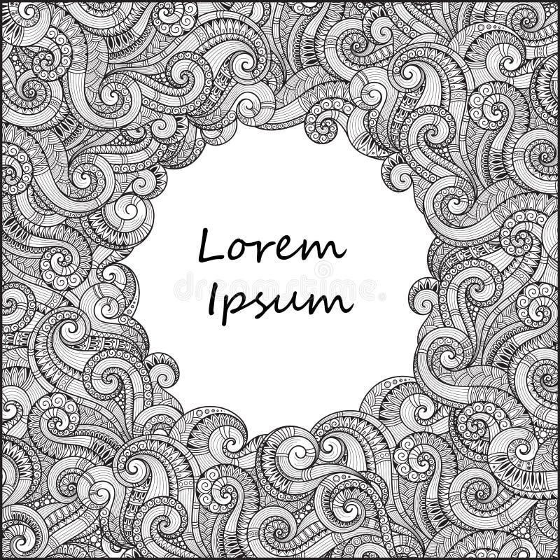 Картина для книжка-раскраски Этнический, флористический, ретро, doodle, вектор бесплатная иллюстрация