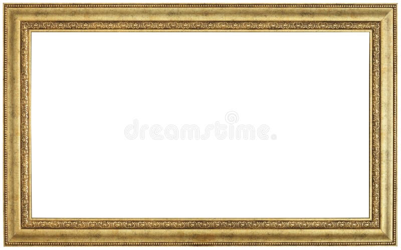 Gold picture frame. Isolated path and over white background. Gold picture frame. Isolated path and over white background