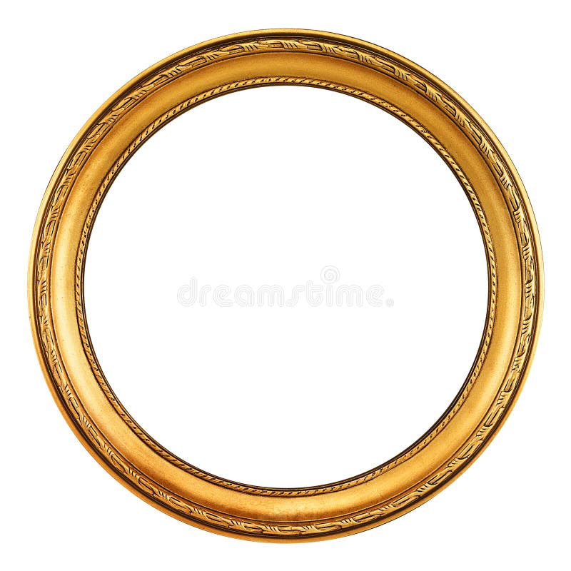 Round antique empty picture frame &#x28;clipping path for maximum size&#x29;. Round antique empty picture frame &#x28;clipping path for maximum size&#x29;