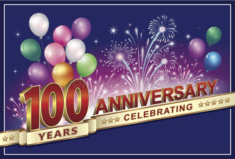 Карточка годовщины 100 лет иллюстрация вектора Карточка годовщины 100 лет иллюстрация вектора