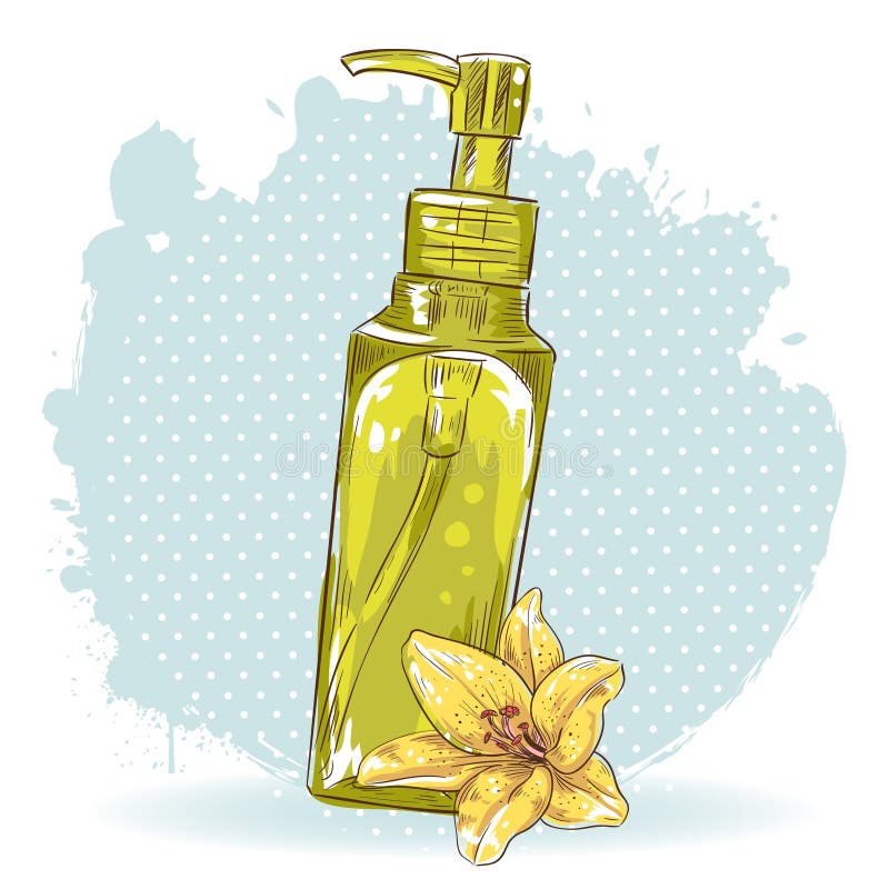 Карточка состава Skincare изолированная бутылкой иллюстрация штока Карточка состава Skincare изолированная бутылкой иллюстрация штока