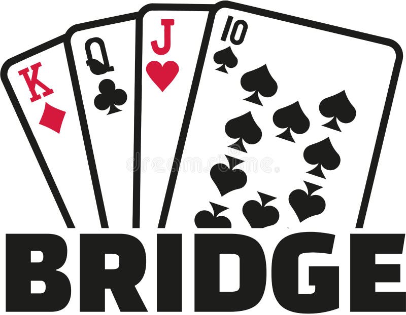 Bridge cards with card game title. Bridge cards with card game title