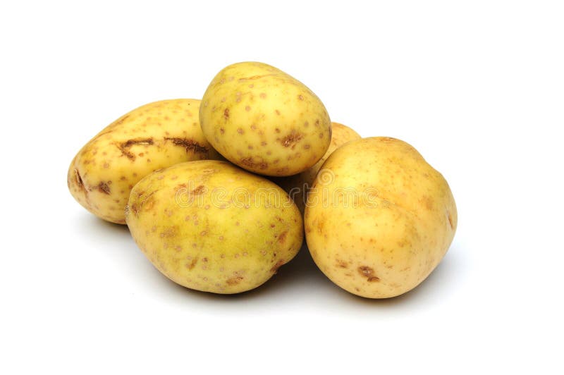 Shot of some potatoes on white background. Shot of some potatoes on white background