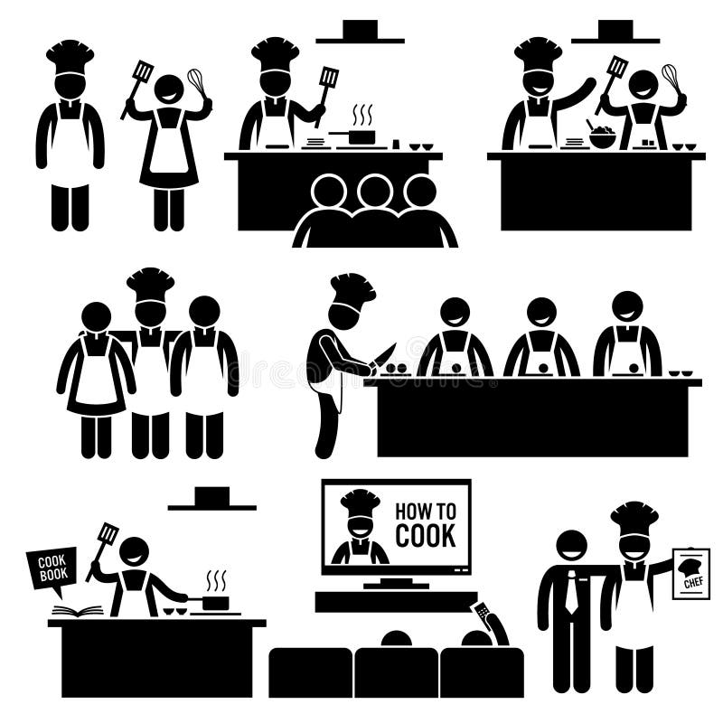 Кашевар Clipart шеф-повара урока кулинарии иллюстрация штока Кашевар Clipart шеф-повара урока кулинарии иллюстрация штока