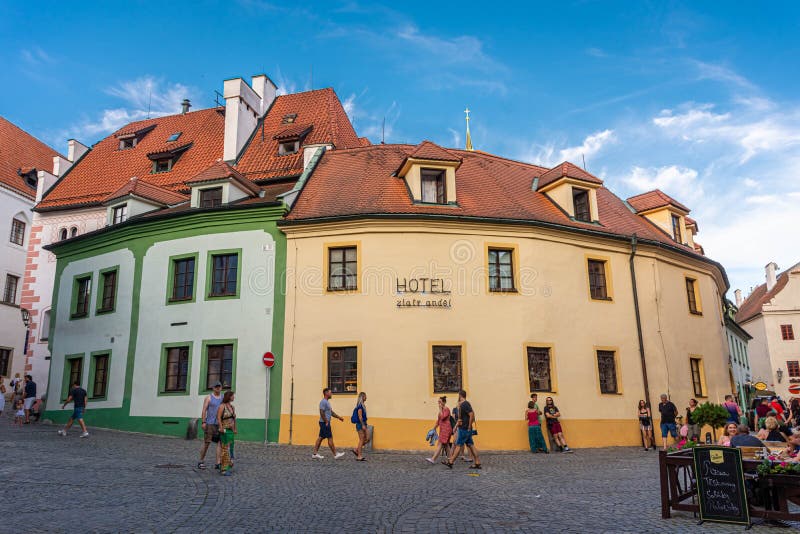 CESKY KRUMLOV, CZECH REPUBLIC, 1 AUGUST 2020: beautiful view of the historic center. CESKY KRUMLOV, CZECH REPUBLIC, 1 AUGUST 2020: beautiful view of the historic center