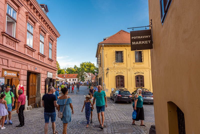 CESKY KRUMLOV, CZECH REPUBLIC, 1 AUGUST 2020: beautiful view of the historic center. CESKY KRUMLOV, CZECH REPUBLIC, 1 AUGUST 2020: beautiful view of the historic center