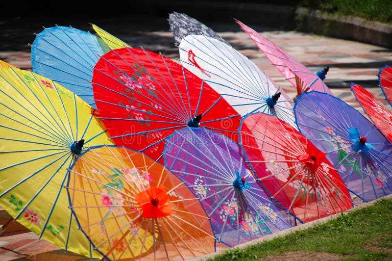 китайские цветастые unbrellas