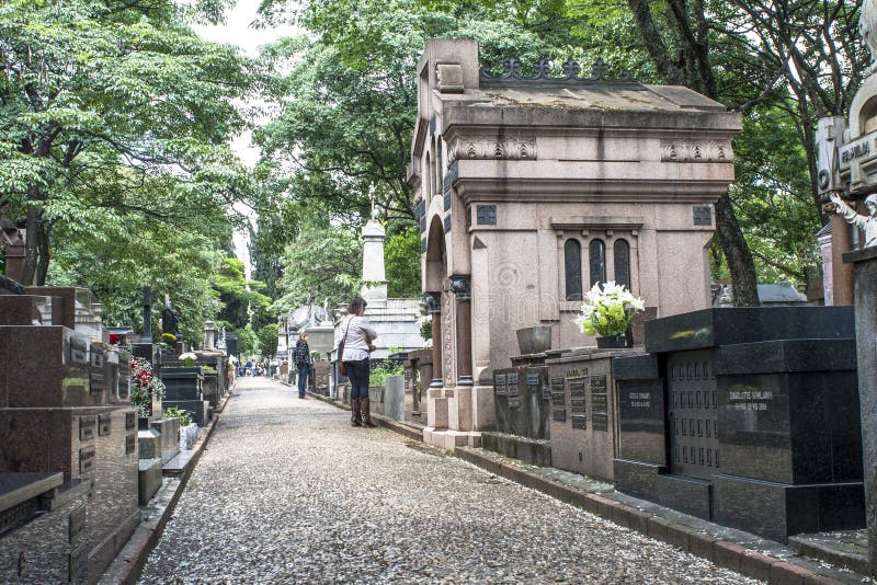 Sao Paulo, Brasil, November 11, 2011. People visit their dead during the day of the deceased in the Cemetery of Consolacao, in the central region of Sao Paulo. Sao Paulo, Brasil, November 11, 2011. People visit their dead during the day of the deceased in the Cemetery of Consolacao, in the central region of Sao Paulo