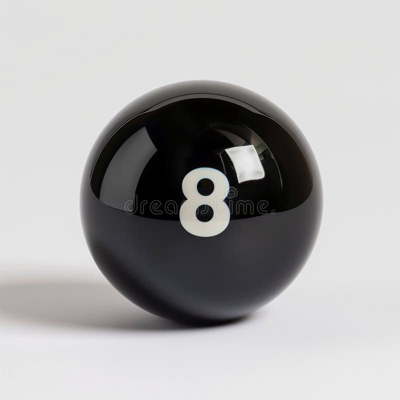 классический black billiard 8 ball generative ai иллюстрация штока