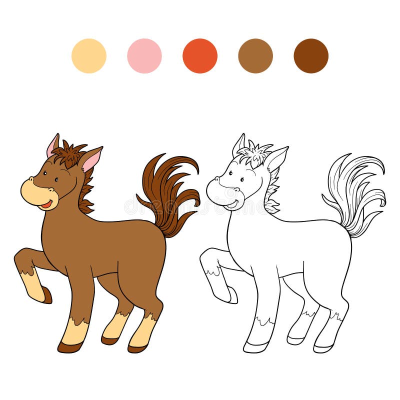 Game for children: Coloring book (horse). Game for children: Coloring book (horse)