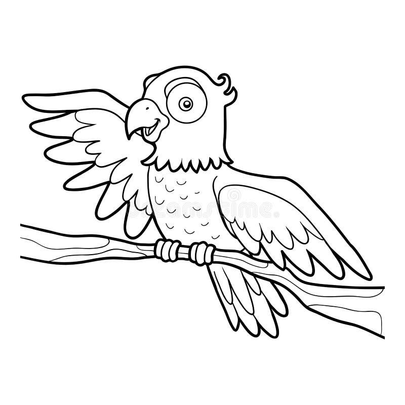 Coloring book for children, Parrot. Coloring book for children, Parrot