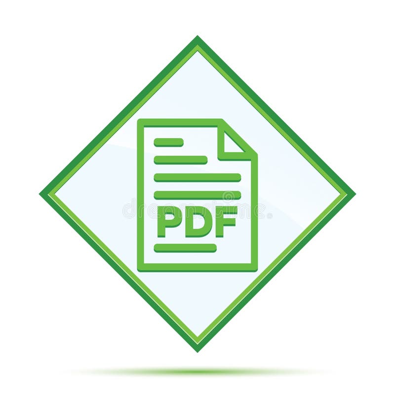Кнопка диаманта значка страницы документа PDF современная абстрактная зеленая иллюстрация штока Кнопка диаманта значка страницы документа PDF современная абстрактная зеленая иллюстрация штока