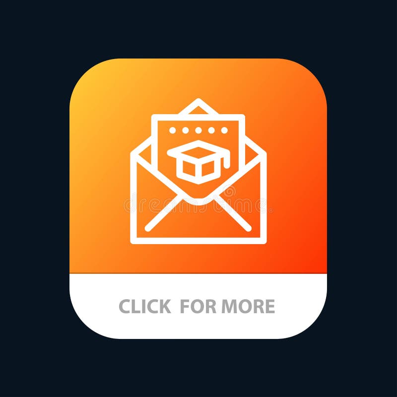 Кнопка приложения Cap, Education, Graduation, Mail Mobile App Версия строки Android и IOS иллюстрация вектора Кнопка приложения Cap, Education, Graduation, Mail Mobile App Версия строки Android и IOS иллюстрация вектора
