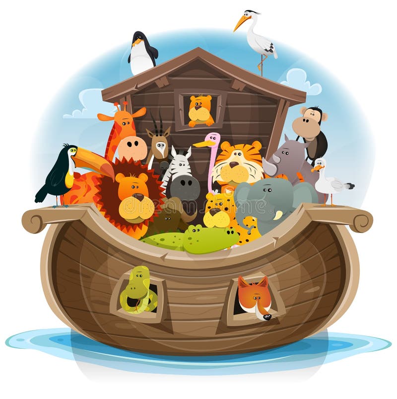 Ковчег Noah с милыми животными иллюстрация вектора Ковчег Noah с милыми животными иллюстрация вектора