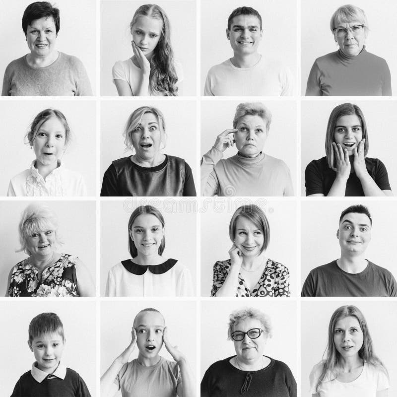 Коллаж эмоций женщин стоковые фотографии rf Коллаж эмоций женщин стоковые фотографии rf
