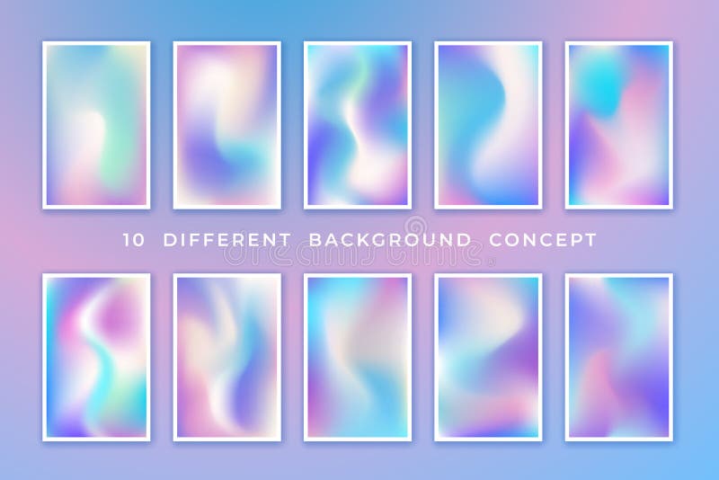 Коллекция Trendy Pastel Holographics Background Современный голографический фон с другой концепцией иллюстрация штока