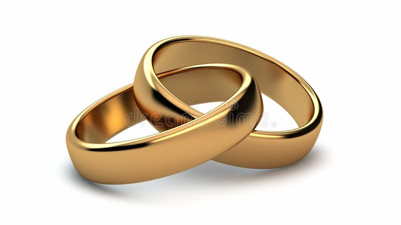 Wedding rings on white background. Wedding rings on white background