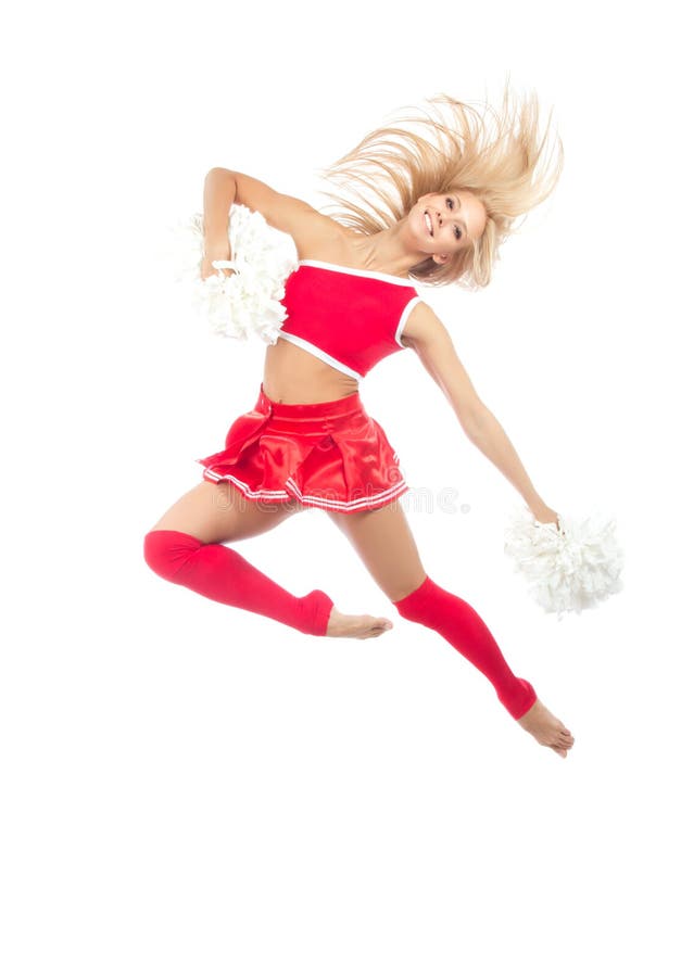 команда танцора чирлидера cheerleading скача стоковое изображение rf команда танцора чирлидера cheerleading скача стоковое изображение rf