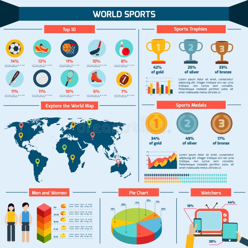 Комплект infographics спортов бесплатная иллюстрация Комплект infographics спортов бесплатная иллюстрация