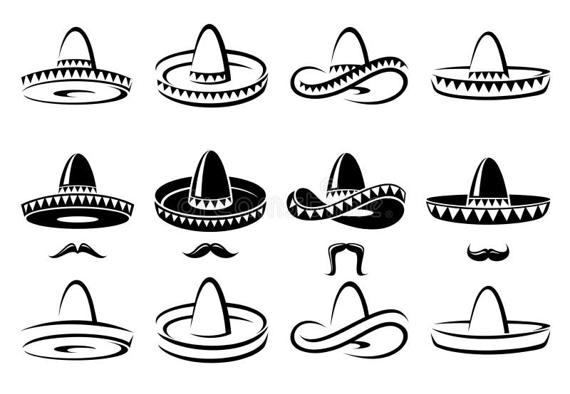 Комплект Sombrero вектор бесплатная иллюстрация Комплект Sombrero вектор бесплатная иллюстрация
