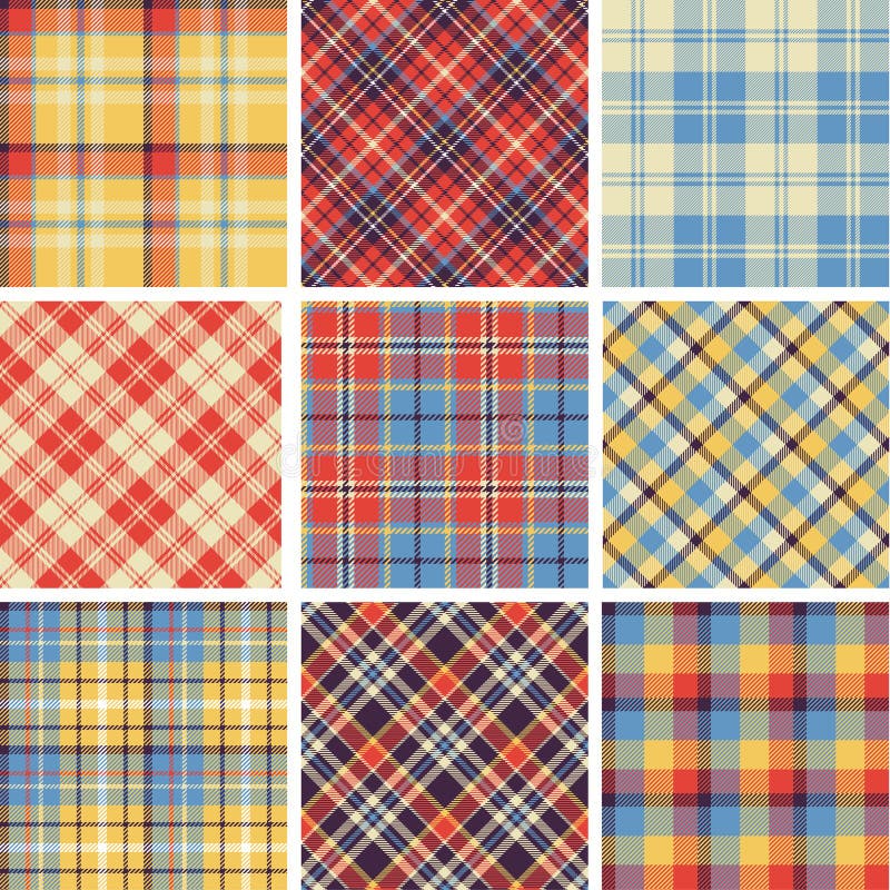 Set of seamless tartan patterns, vector ill. Set of seamless tartan patterns, vector ill