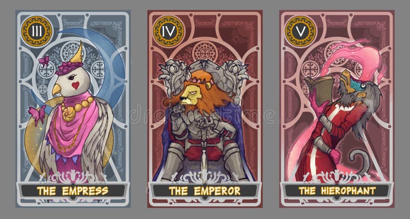 Комплект иллюстрации карточки Tarot иллюстрация вектора Комплект иллюстрации карточки Tarot иллюстрация вектора