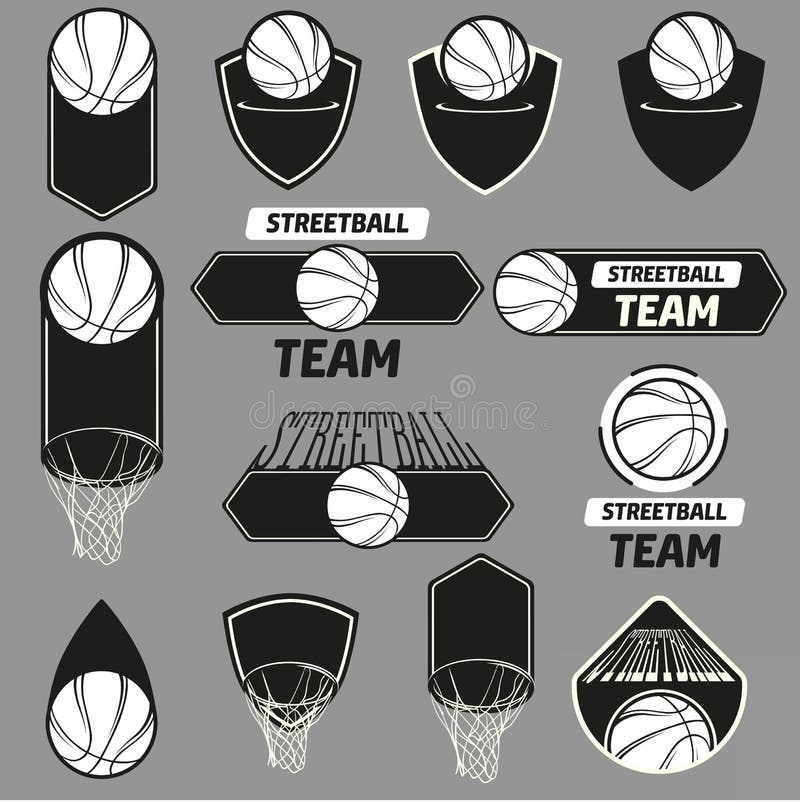 Комплект логотипа Streetball иллюстрация штока Комплект логотипа Streetball иллюстрация штока