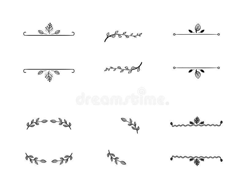 Комплект вектора рамок Doodle флористических, виньеток, черных линий изолированных на белой предпосылке бесплатная иллюстрация Комплект вектора рамок Doodle флористических, виньеток, черных линий изолированных на белой предпосылке бесплатная иллюстрация