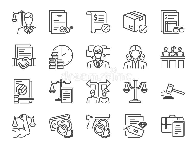 Vector and illustration: Legal services icon set. Included icons as law, lawyer, judge, court, advocacy and more. Vector and illustration: Legal services icon set. Included icons as law, lawyer, judge, court, advocacy and more.